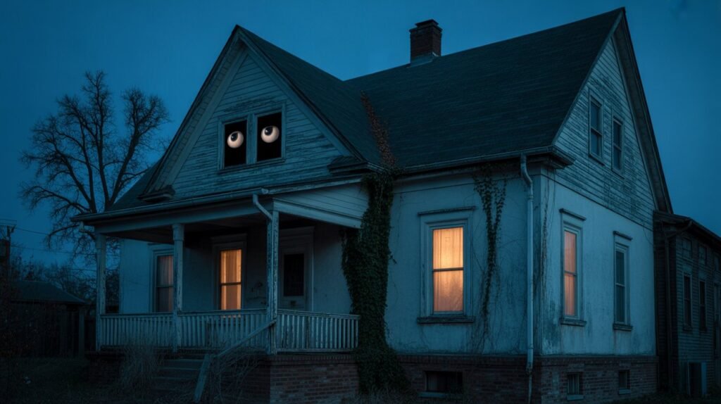Creepy haunted house that feels like it’s watching you while you sleep.