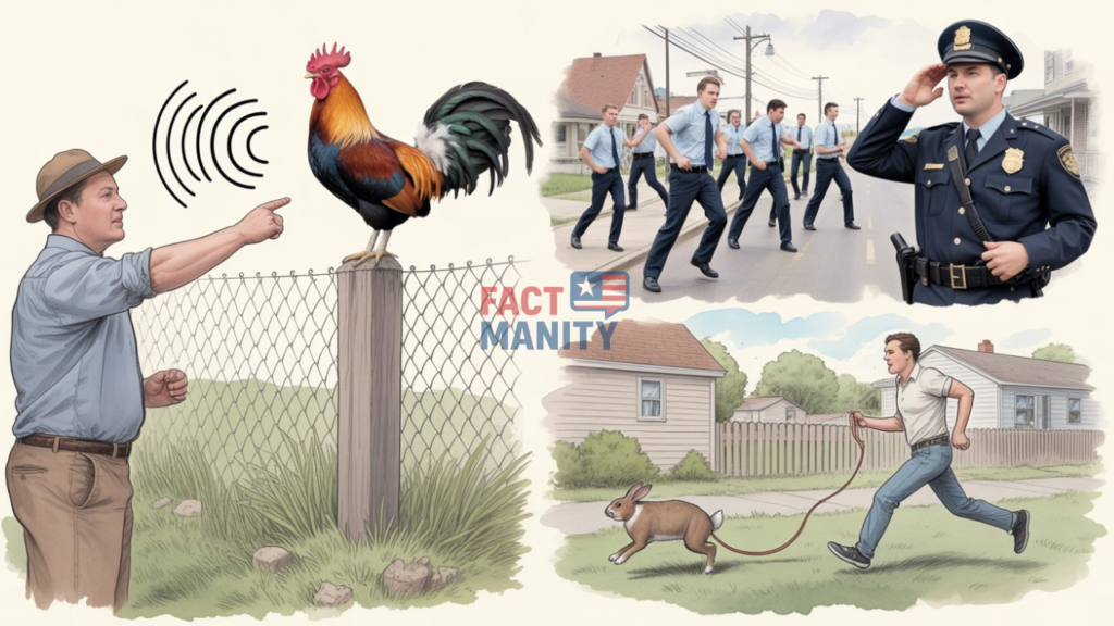 Editorial collage showing examples of weird laws in Kansas in real-life scenarios.