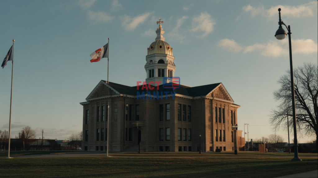 Iowa courthouse representing unusual historic laws.
