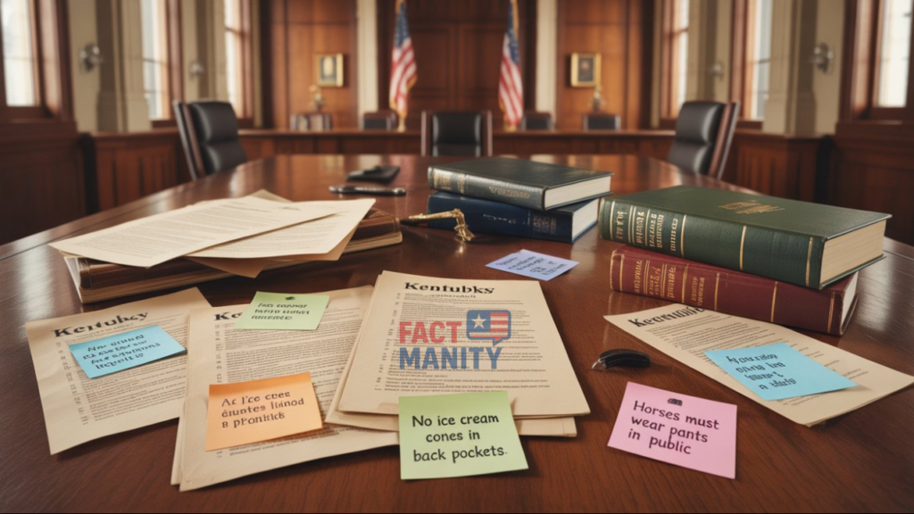 Old and weird laws in Kentucky's documents on desk