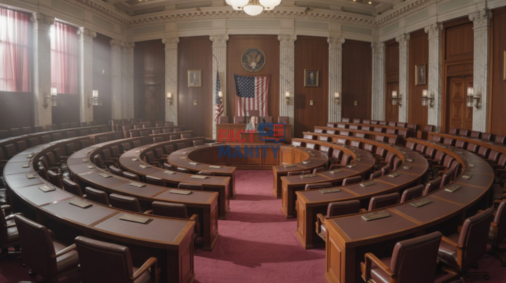 Illustration of a government hearing room representing later investigations into CIA programs