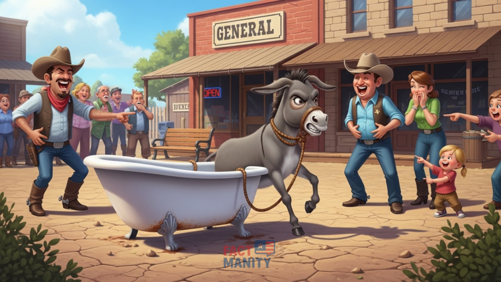 Donkey and bathtub representing bizarre Texas ordinance