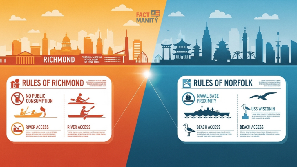 Strange Virginia laws showing differences between local city rules and state laws