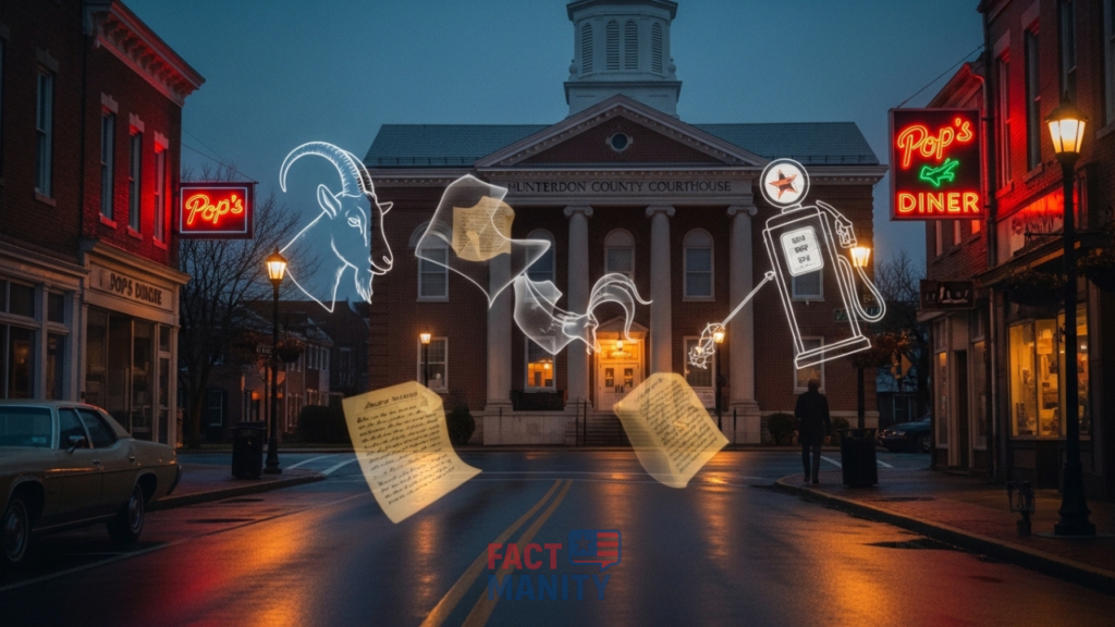 Weird laws in New Jersey 
concept showing courthouse 
and strange law symbols 