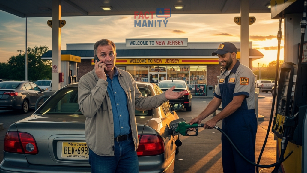 Weird laws in New Jersey 
example showing driver not 
allowed to pump gas
