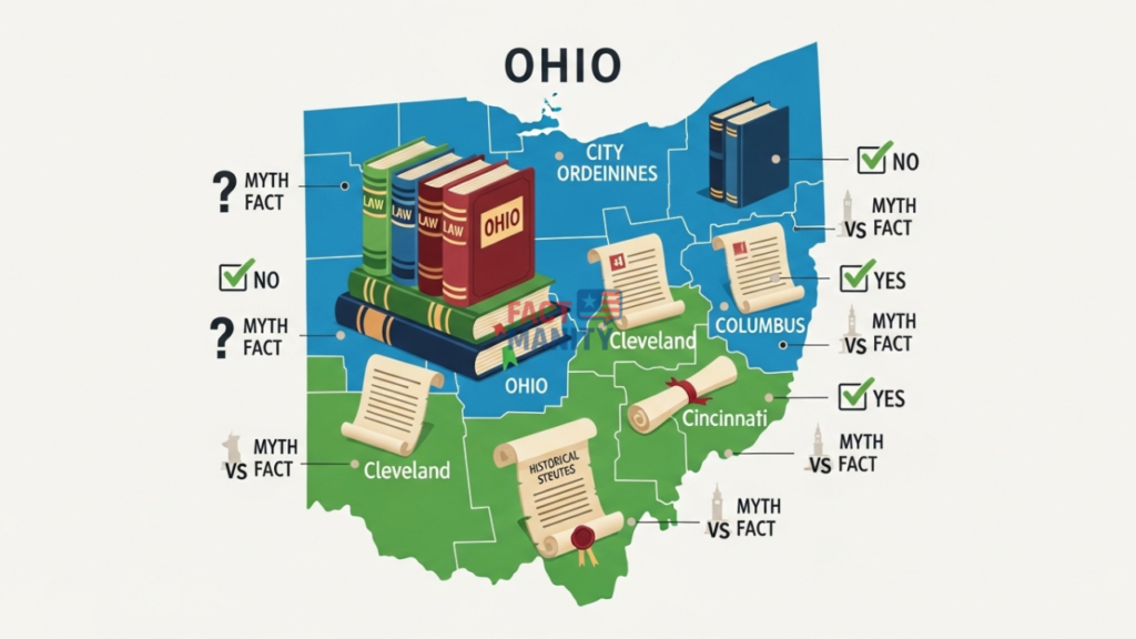 infographic explaining weird laws in Ohio and their origins