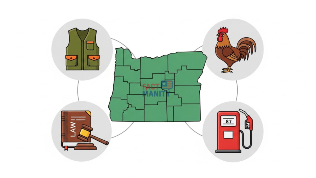 infographic summary of weird laws in Oregon