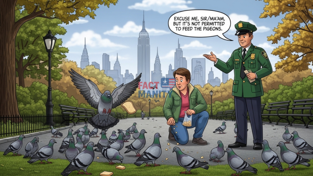 pigeon feeding rule example showing weird laws in New York parks