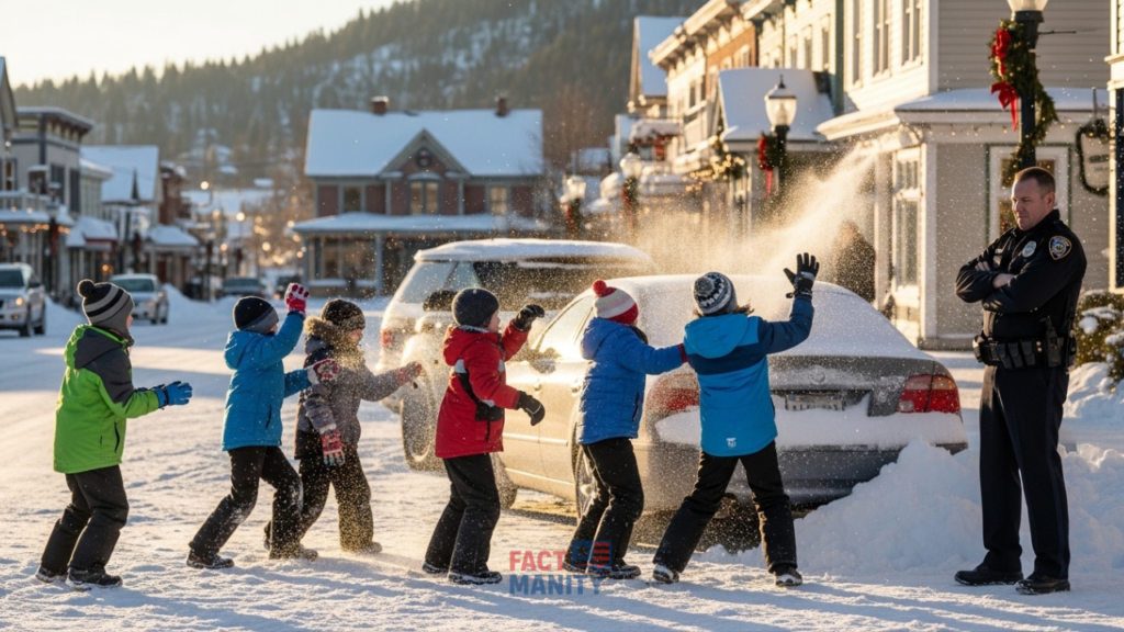 snowball fight illustrating strange laws in Pennsylvania