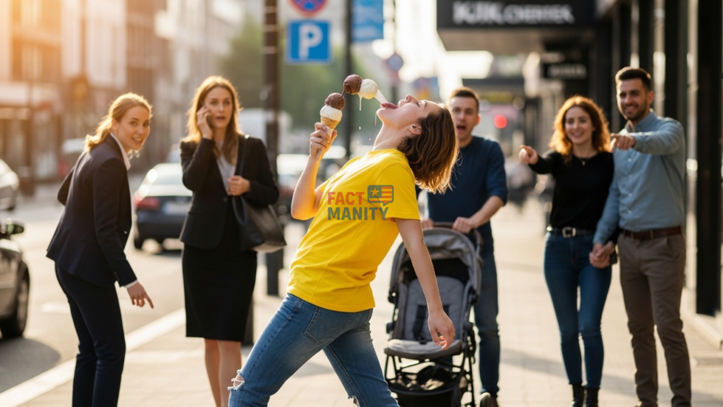 walking backwards eating ice cream representing weird Pennsylvania law myth