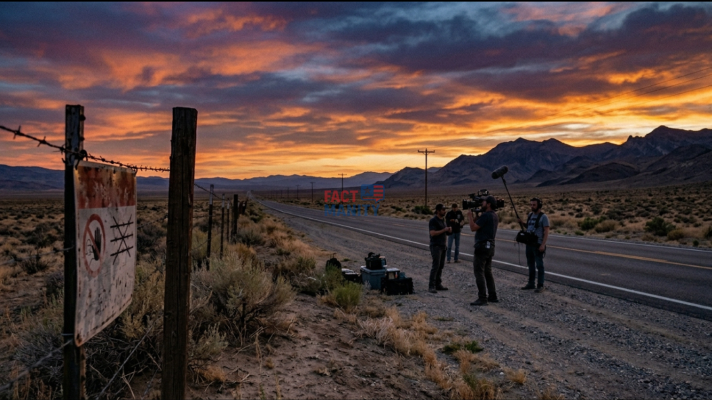 Bob Lazar Area 51 documentary filming in Nevada desert 2026
